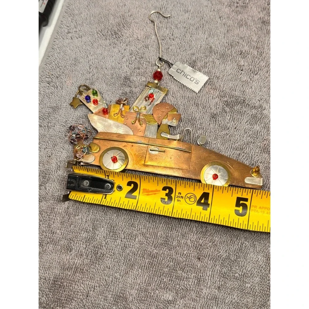 Chico's Hip Chick Convertible Car Ornament Gold Copper NEW Mixed Metal
